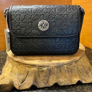 Christian Lacroix Black Embossed Wristlet